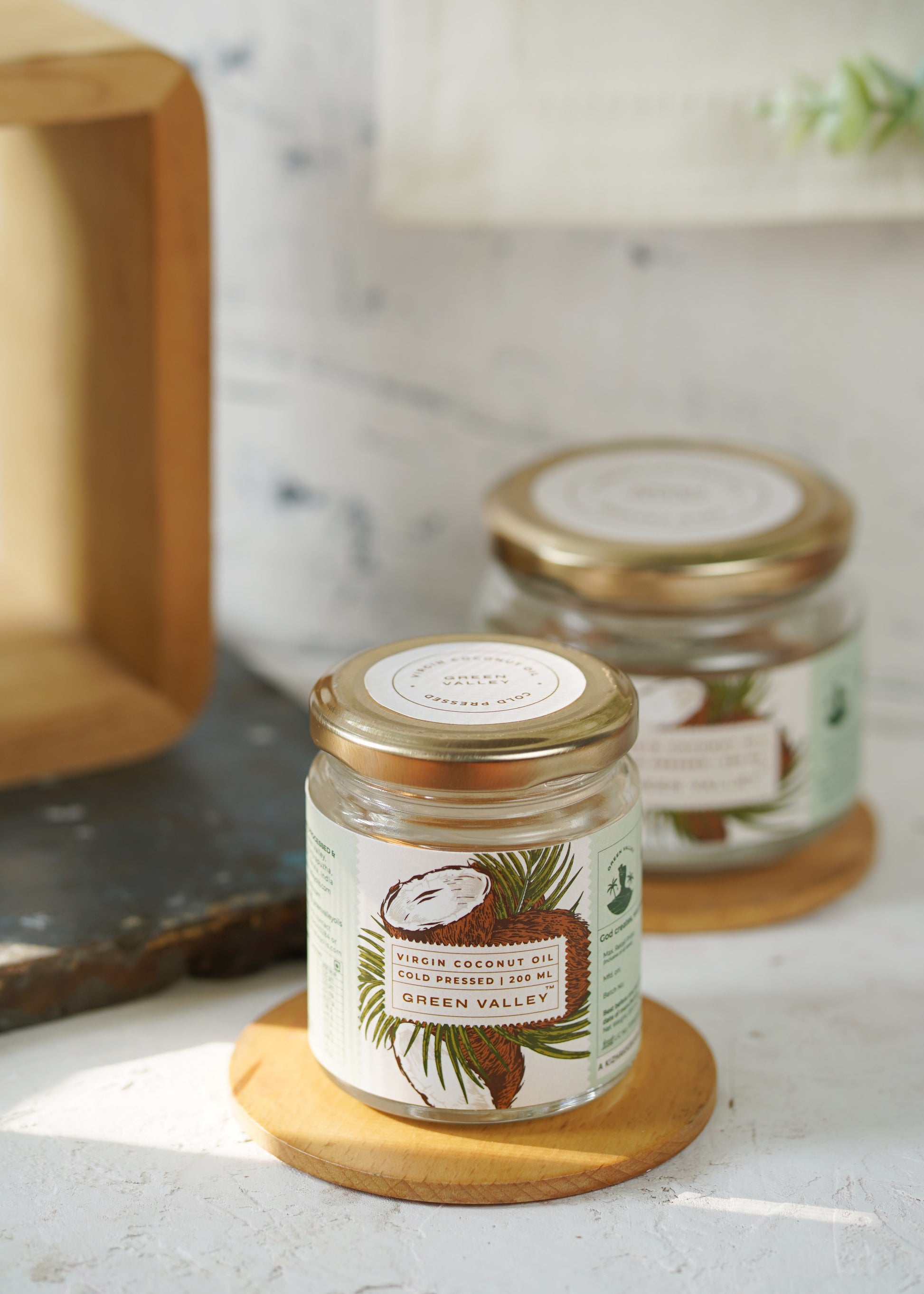 Cold Pressed Virgin Coconut Oil Glass Jar type